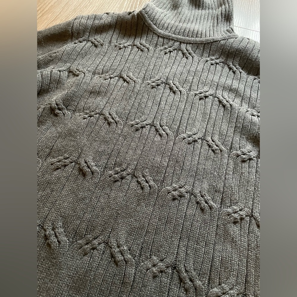 Small Gray Knit Turtleneck Sweater
